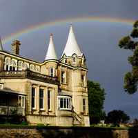Adare House with rainbow